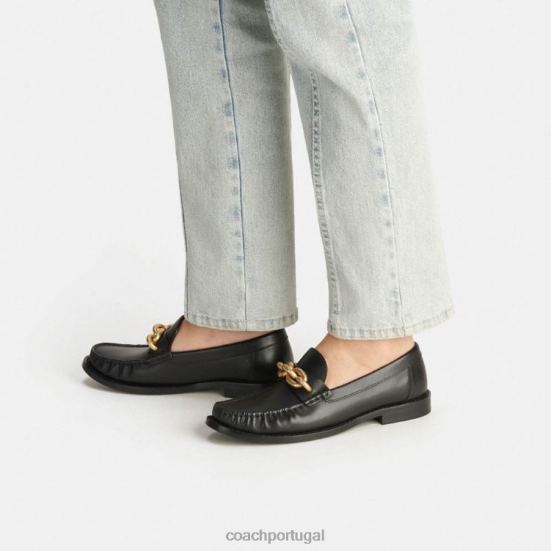 Coach mulheres Jess Loafer ouro Preto 6B20P398