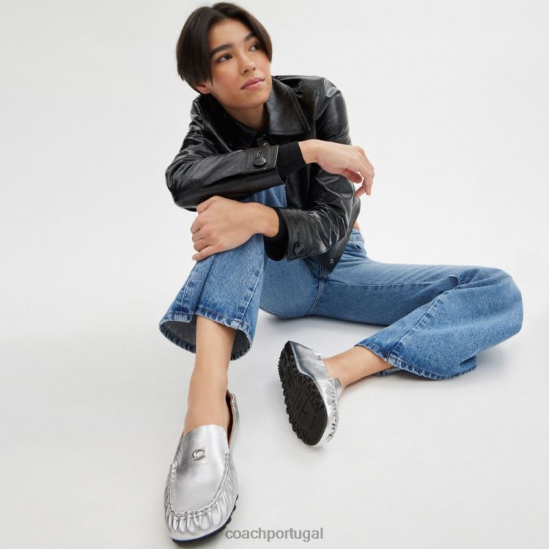 Coach mulheres ronnie mocassim prata 6B20P392