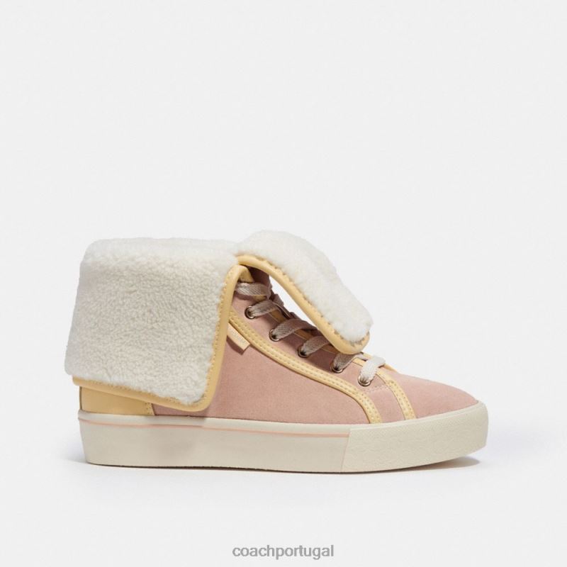 Coach mulheres tênis citysole dobrável com plataforma alta creme de baunilha/blush claro 6B20P428
