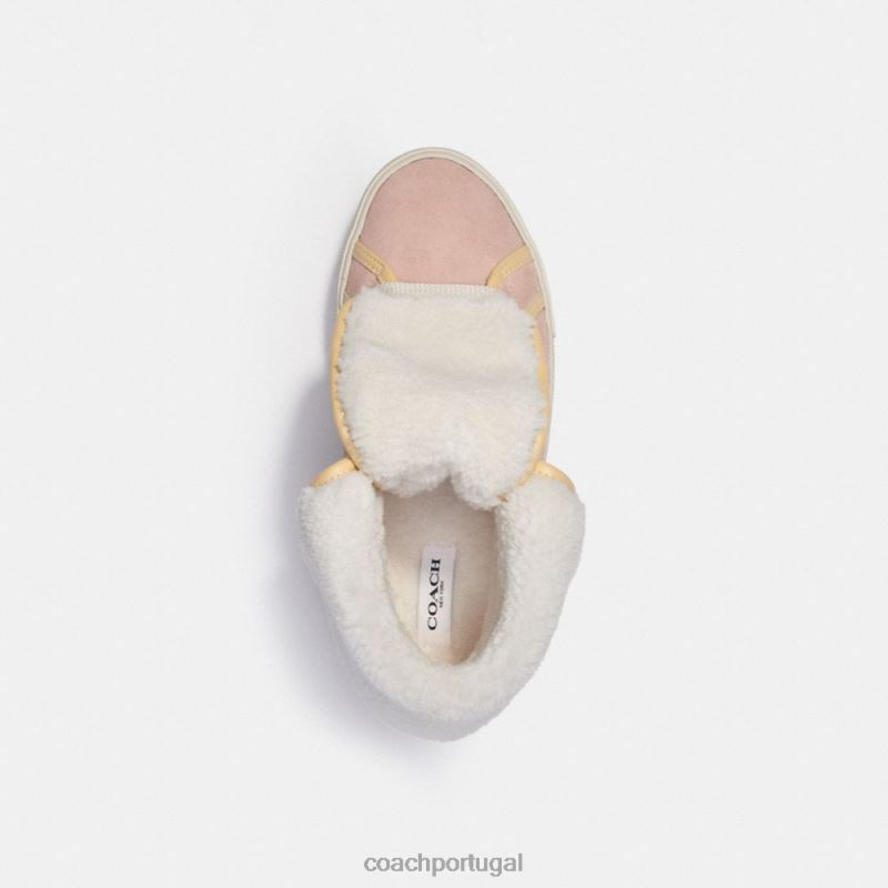 Coach mulheres tênis citysole dobrável com plataforma alta creme de baunilha/blush claro 6B20P428