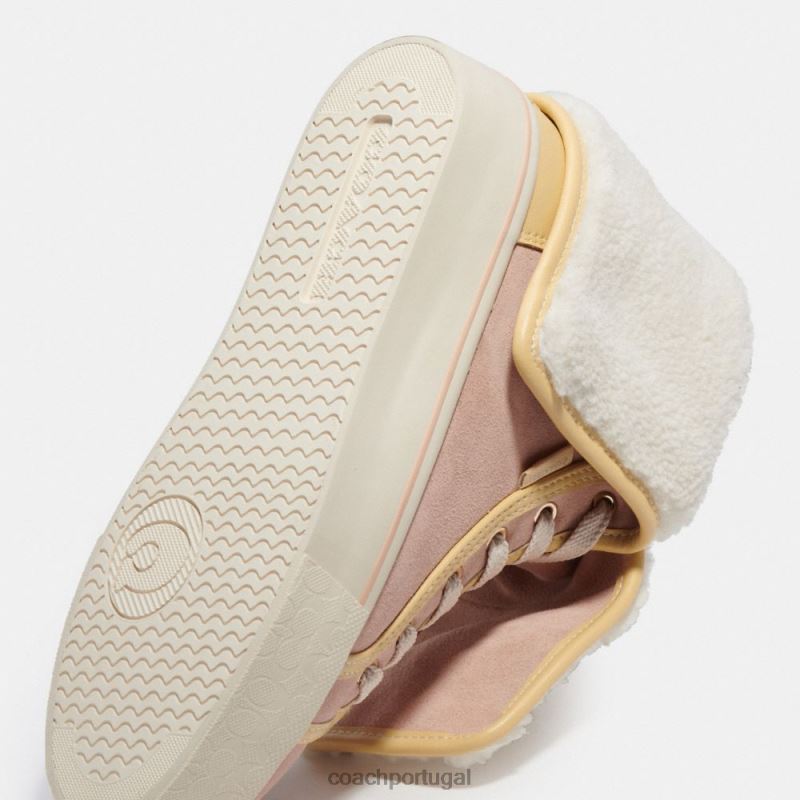 Coach mulheres tênis citysole dobrável com plataforma alta creme de baunilha/blush claro 6B20P428