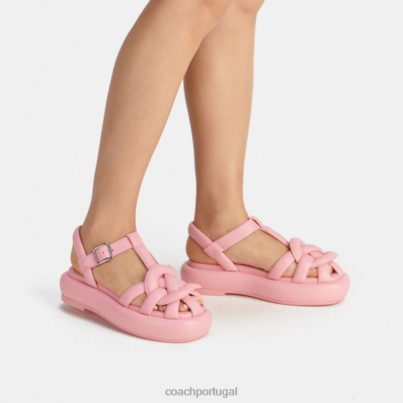 Coach mulheres sandália penney flor rosa 6B20P424