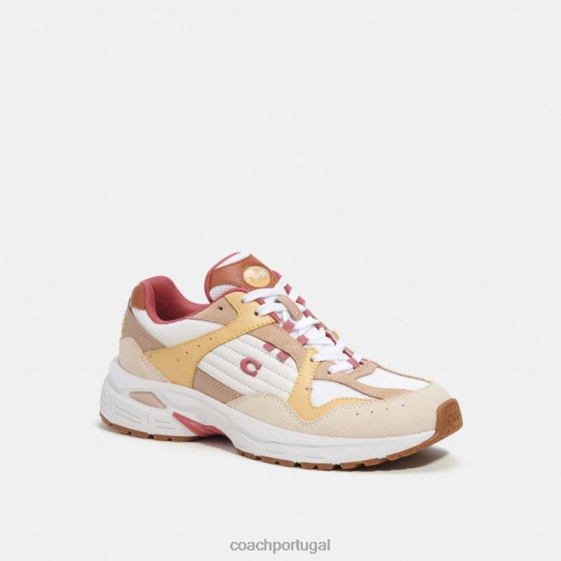 Coach mulheres tênis c301 giz/cinza 6B20P405