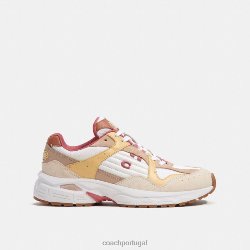 Coach mulheres tênis c301 giz/cinza 6B20P405