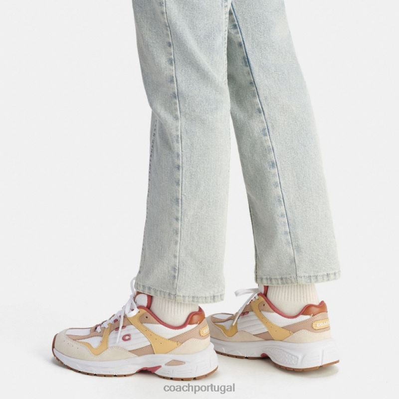 Coach mulheres tênis c301 giz/cinza 6B20P405